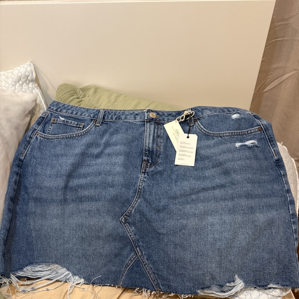 Forever 21 Blue Distressed High Low Skirt